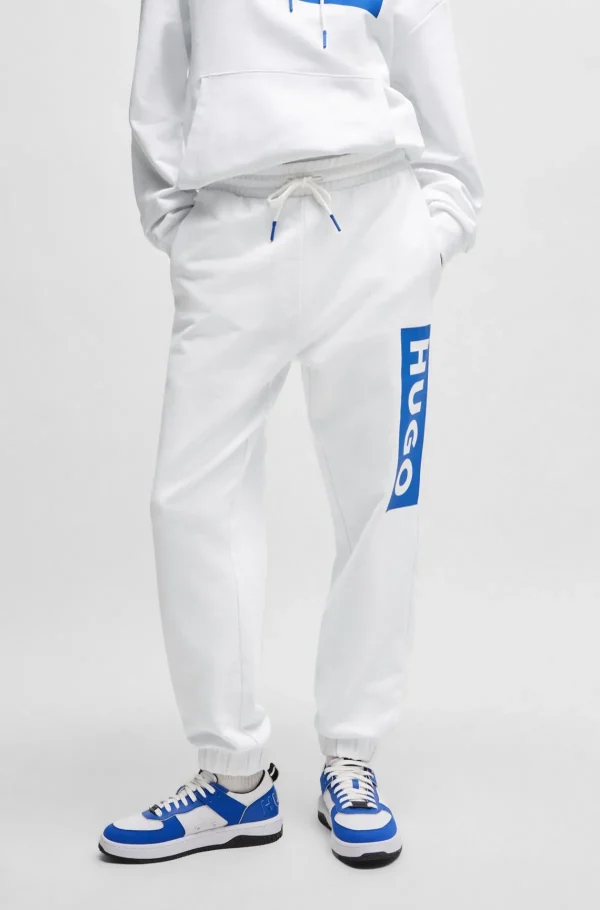 HUGO BOSS Sweats E Hoodies>Partes De Baixo De Fato De Treino Em Felpo De Algodão Com Estampado De Logótipo