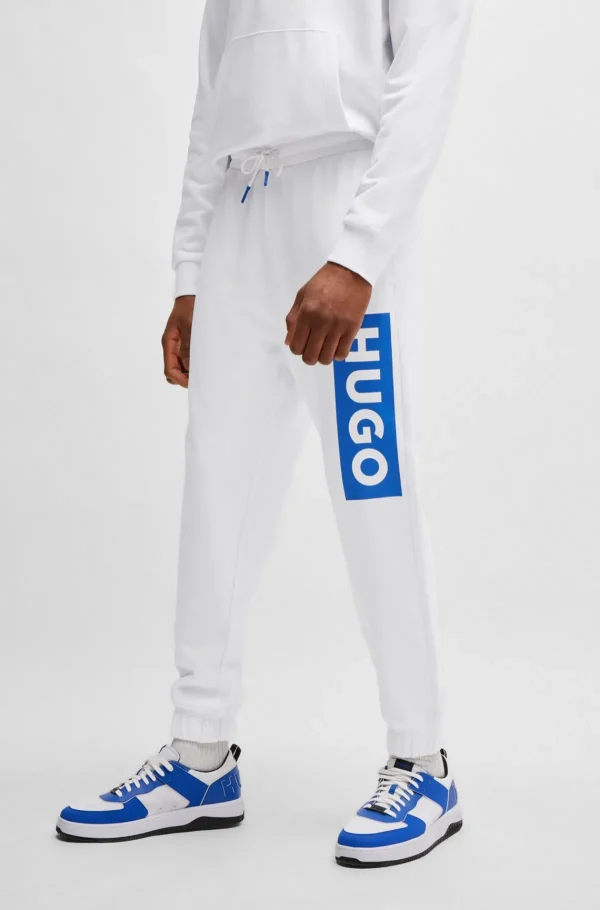 HUGO BOSS Sweats E Hoodies>Partes De Baixo De Fato De Treino Em Felpo De Algodão Com Estampado De Logótipo