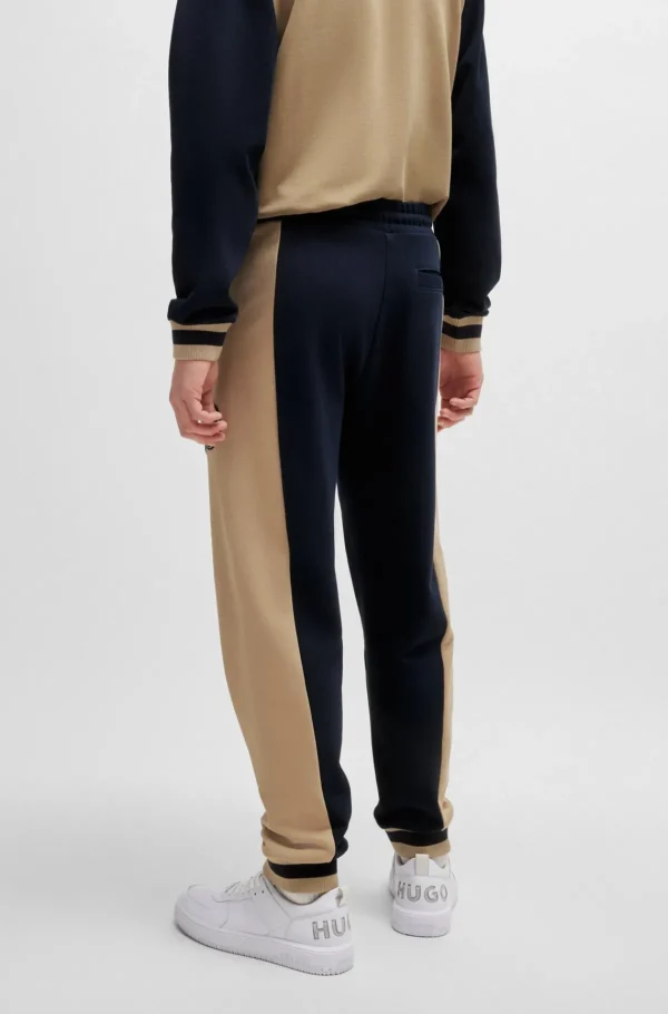 HUGO BOSS Sweats E Hoodies>Partes De Baixo De Fato De Treino Em Felpo De Algodão Com Logótipo Varsity