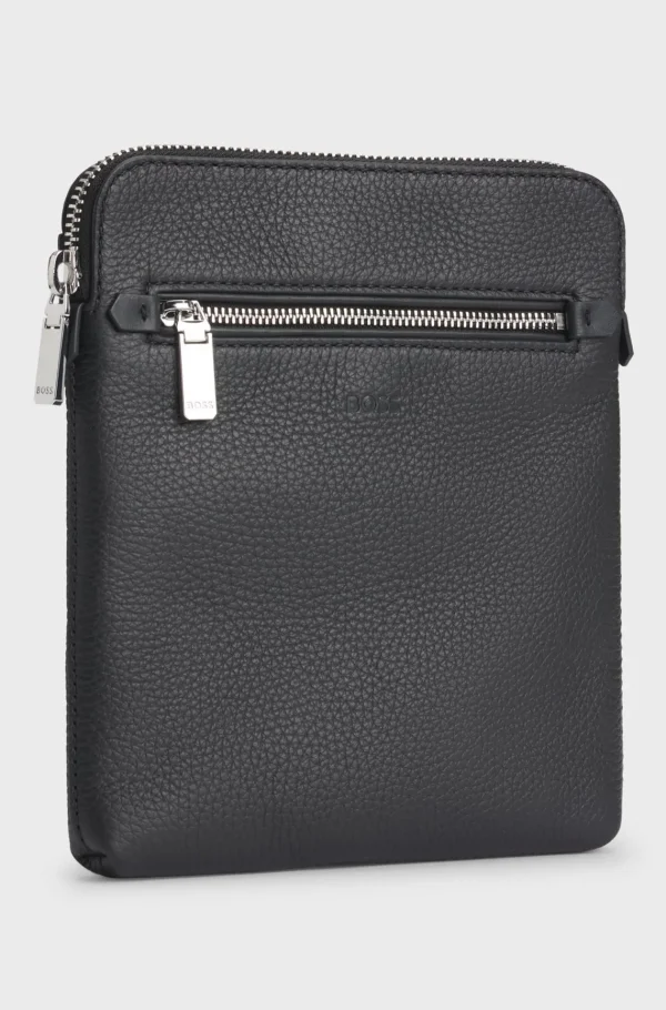 HUGO BOSS Artigos Essenciais>Pochete Em Pele Italiana Com Logótipo Em Relevo