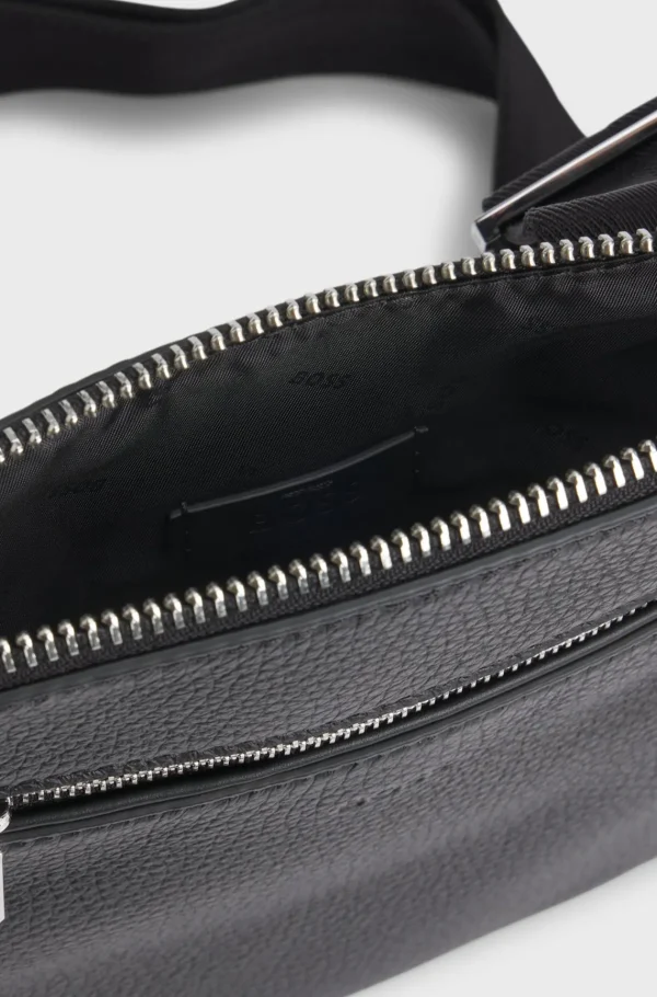 HUGO BOSS Artigos Essenciais>Pochete Em Pele Italiana Com Logótipo Em Relevo