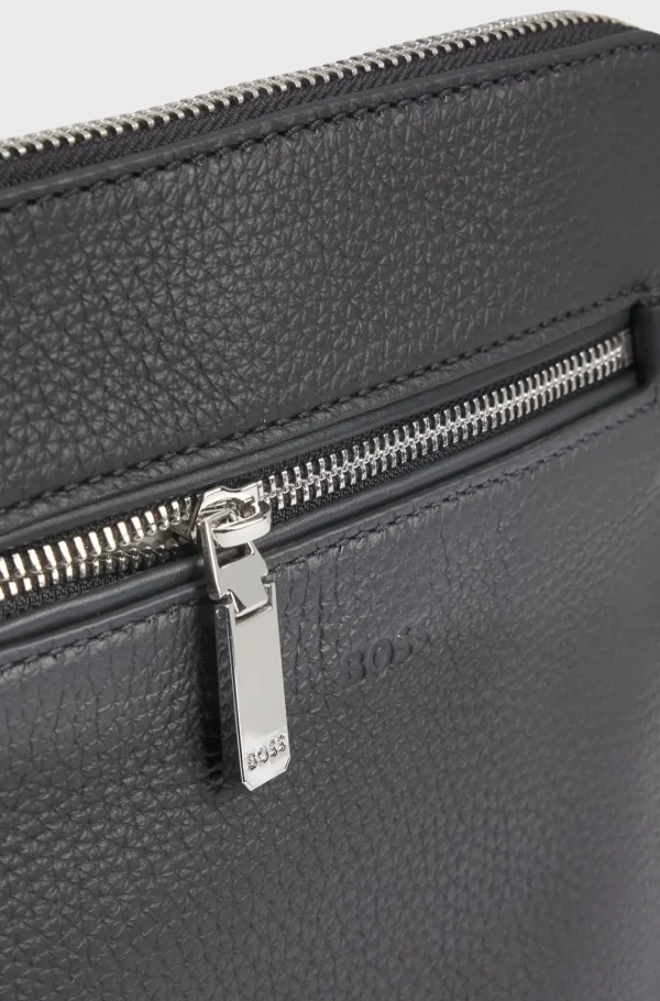 HUGO BOSS Artigos Essenciais>Pochete Em Pele Italiana Com Logótipo Em Relevo