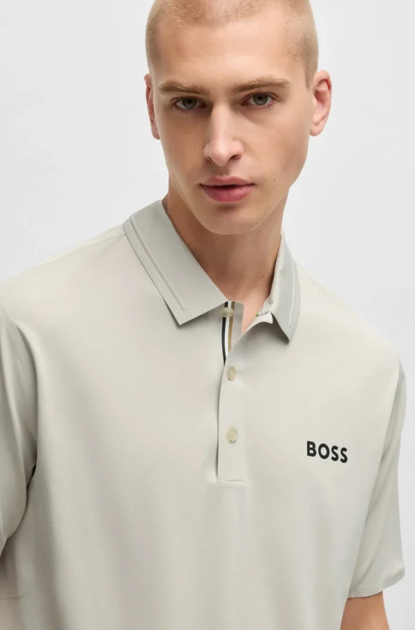 HUGO BOSS Polos>Polo BOSS X Matteo Berrettini De Ajuste Slim Com Proteção UV