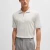 HUGO BOSS Polos>Polo Com Fecho De Correr Em Algodão E Seda