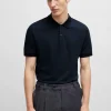 HUGO BOSS Polos>Polo De Ajuste Regular Em Algodão E Caxemira