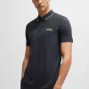 HUGO BOSS Ténis E Padel>Polo De Ajuste Slim Com Fecho De Correr E Detalhes De Malha