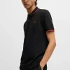 HUGO BOSS Polos>Polo De Ajuste Slim De Algodão Elástico Com Logótipo Estampado