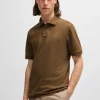 HUGO BOSS Polos>Polo De Ajuste Slim De Algodão Elástico Com Emblema De Logótipo