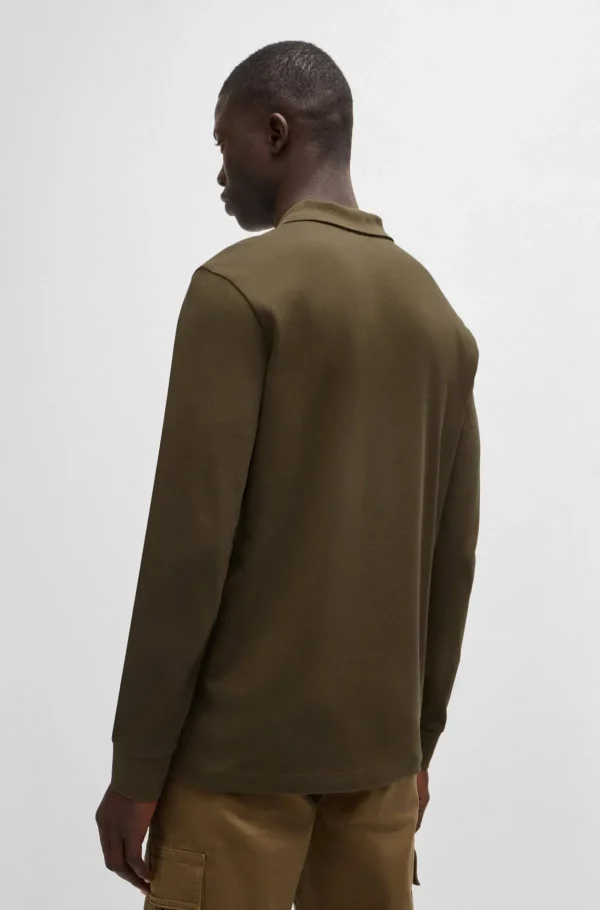 HUGO BOSS Polos>Polo De Ajuste Slim De Algodão Elástico Com Emblema De Logótipo