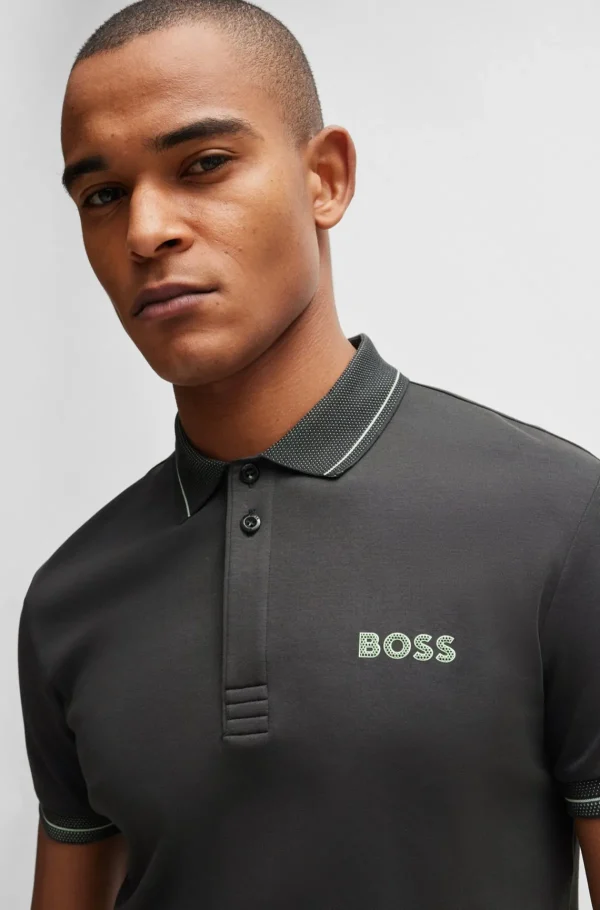 HUGO BOSS Golfe>Polo De Ajuste Slim Em Algodão Interlock Com Logótipo Em Malha