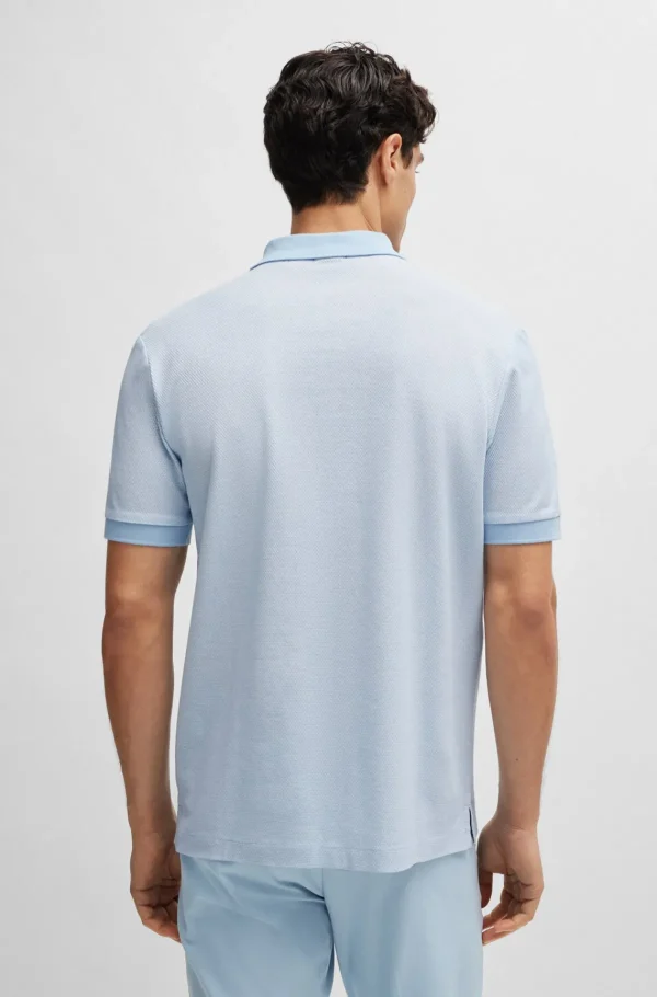 HUGO BOSS Polos>Polo De Ajuste Slim Em Algodão Mercerizado Bicolor
