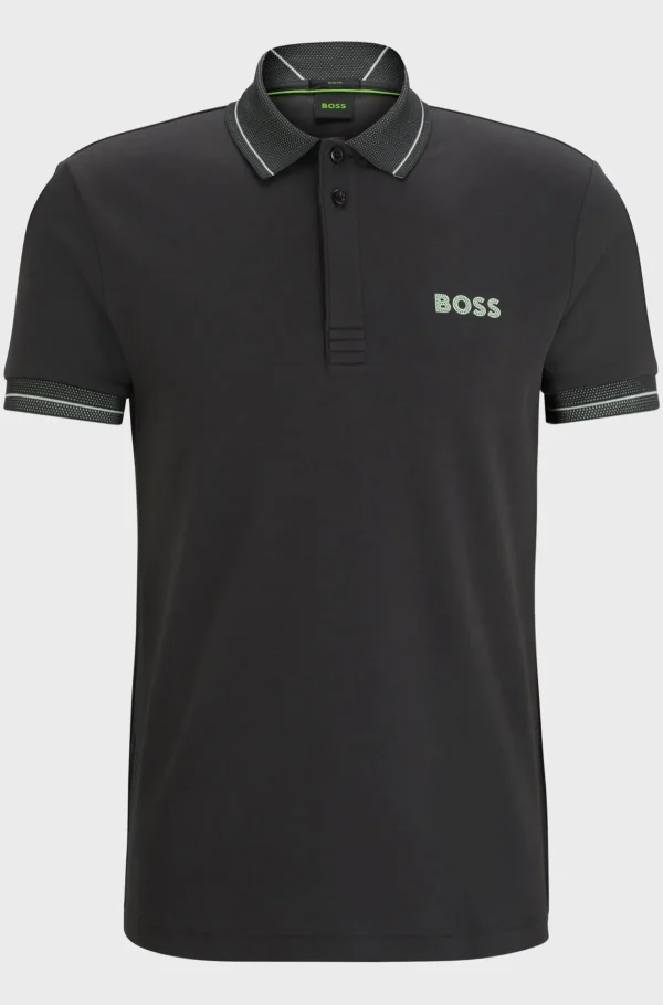 HUGO BOSS Golfe>Polo De Ajuste Slim Em Algodão Interlock Com Logótipo Em Malha