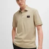HUGO BOSS Polos>Polo De Algodão Piqué Com Etiqueta Com Logótipo Jelly