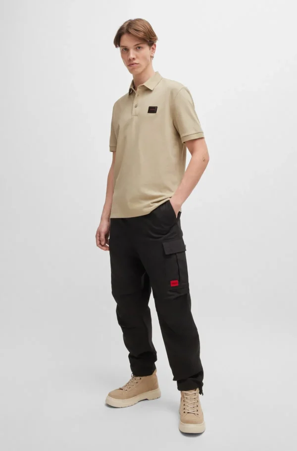 HUGO BOSS Polos>Polo De Algodão Piqué Com Etiqueta Com Logótipo Jelly