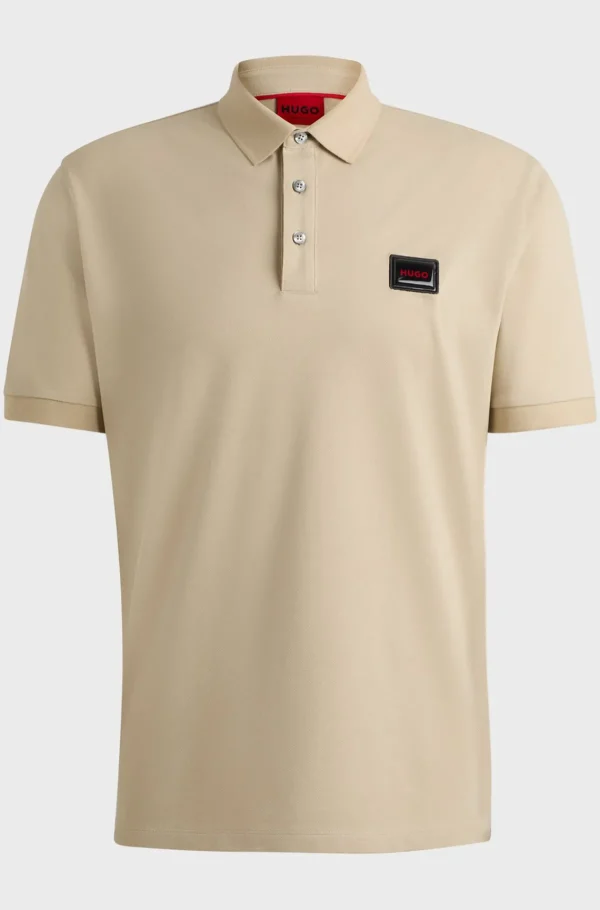 HUGO BOSS Polos>Polo De Algodão Piqué Com Etiqueta Com Logótipo Jelly