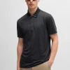 HUGO BOSS Polos>Polo De Malha Elástica De Secagem Rápida Com Detalhe De Logótipo
