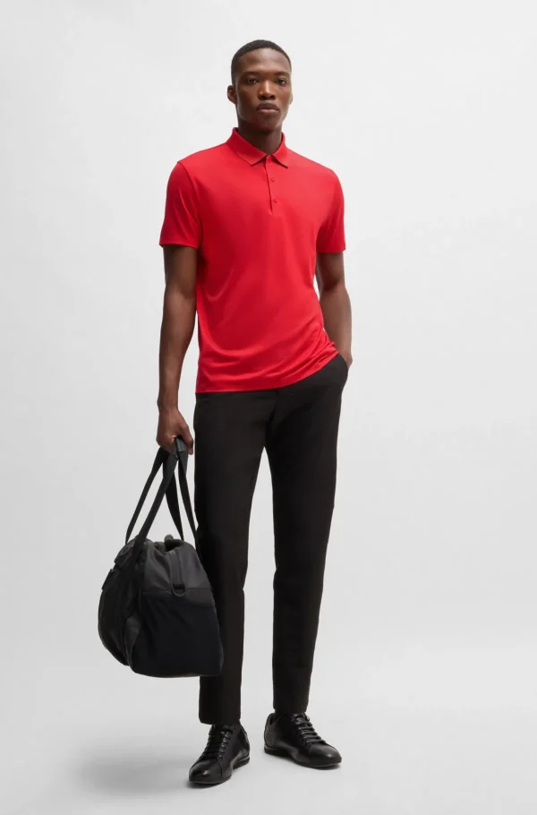 HUGO BOSS Ginásio E Corrida>Polo De Malha Elástica De Secagem Rápida Com Detalhe De Logótipo