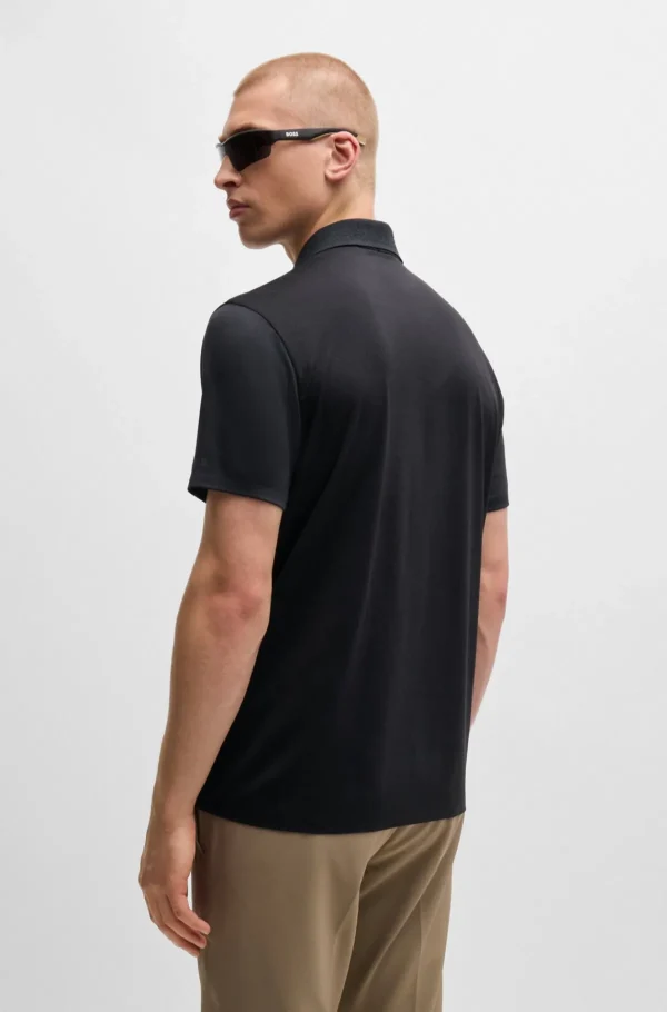 HUGO BOSS Polos>Polo De Malha Elástica De Secagem Rápida Com Detalhe De Logótipo