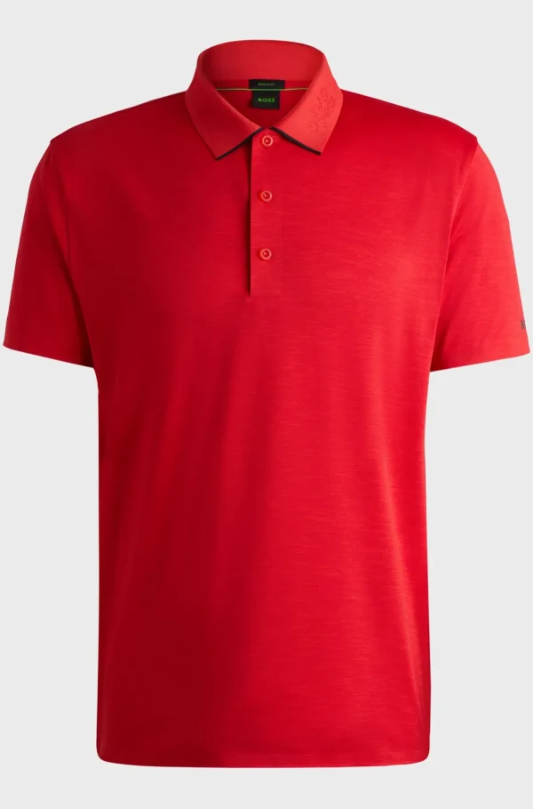 HUGO BOSS Ginásio E Corrida>Polo De Malha Elástica De Secagem Rápida Com Detalhe De Logótipo