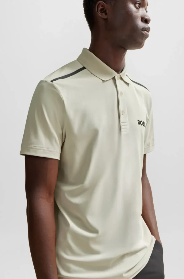 HUGO BOSS Ténis E Padel>Polo Elástico De Alto Desempenho Com Logótipo Contrastante