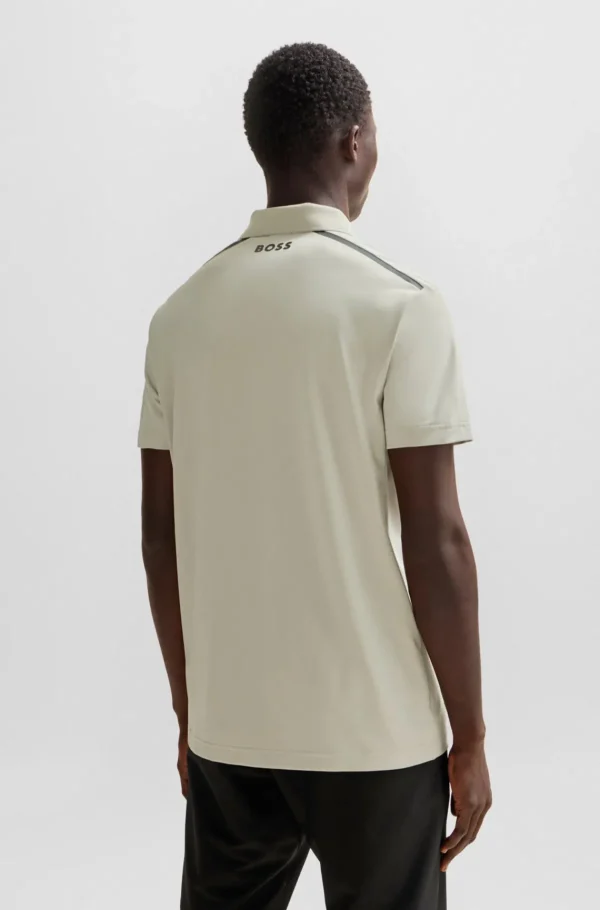 HUGO BOSS Ténis E Padel>Polo Elástico De Alto Desempenho Com Logótipo Contrastante