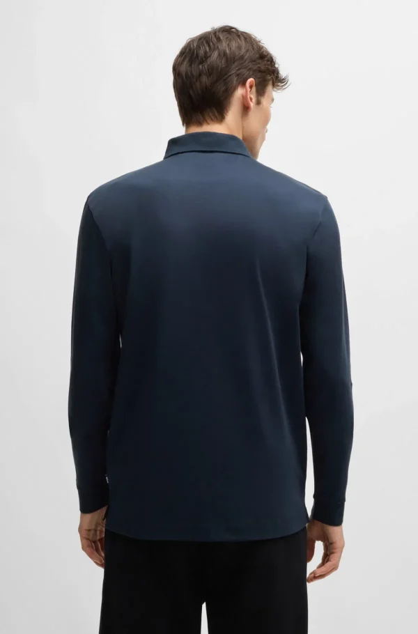 HUGO BOSS Polos>Polo Em Algodão Interlock Com Logótipo Bordado