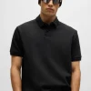 HUGO BOSS Vestuário De Exterior>Polo Em Mistura De Algodão Com Arte Tonal