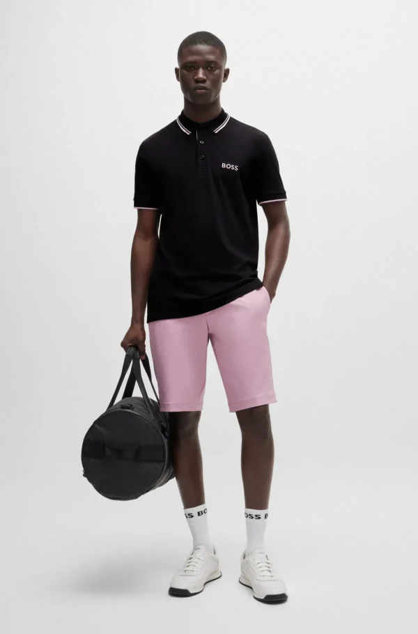 HUGO BOSS Golfe>Polo Em Mistura De Algodão Com Logótipos Contrastantes