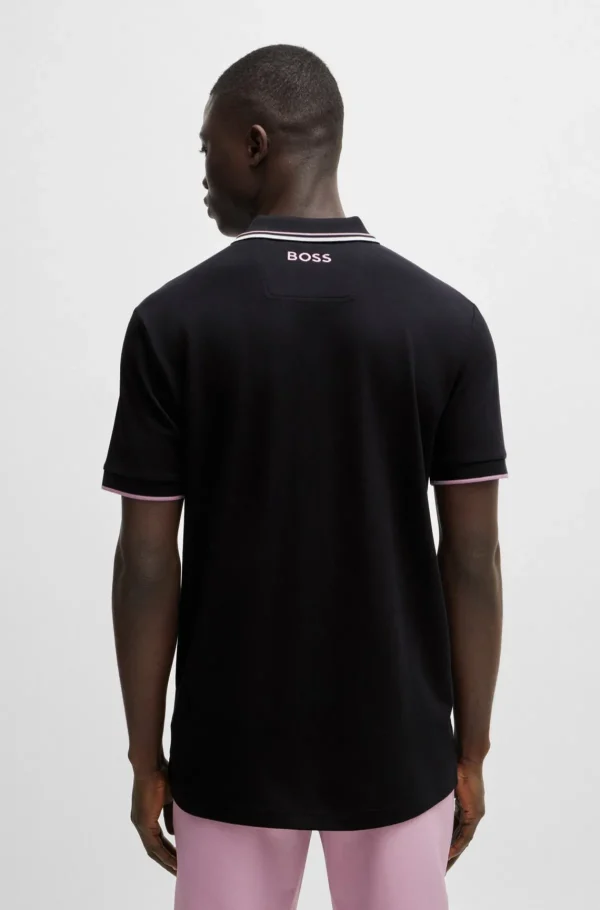 HUGO BOSS Golfe>Polo Em Mistura De Algodão Com Logótipos Contrastantes