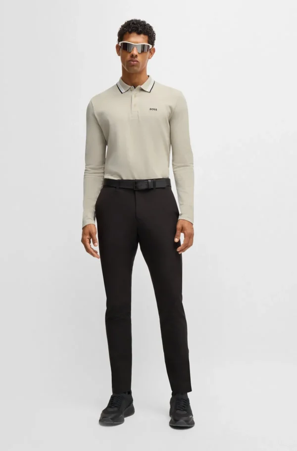 HUGO BOSS Polos>Polo Em Piqué De Algodão Com Logótipo Contrastante