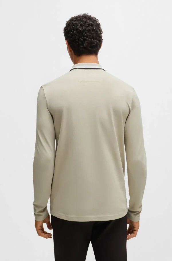 HUGO BOSS Polos>Polo Em Piqué De Algodão Com Logótipo Contrastante