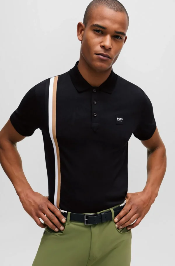 HUGO BOSS Polos>Polo Equestre De Algodão Elástico Com Logótipo De Silicone