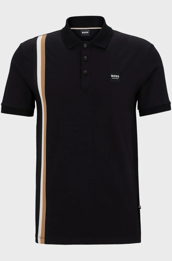 HUGO BOSS Polos>Polo Equestre De Algodão Elástico Com Logótipo De Silicone