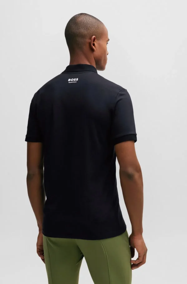 HUGO BOSS Polos>Polo Equestre De Algodão Elástico Com Logótipo De Silicone