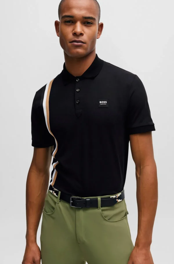 HUGO BOSS Polos>Polo Equestre De Algodão Elástico Com Logótipo De Silicone