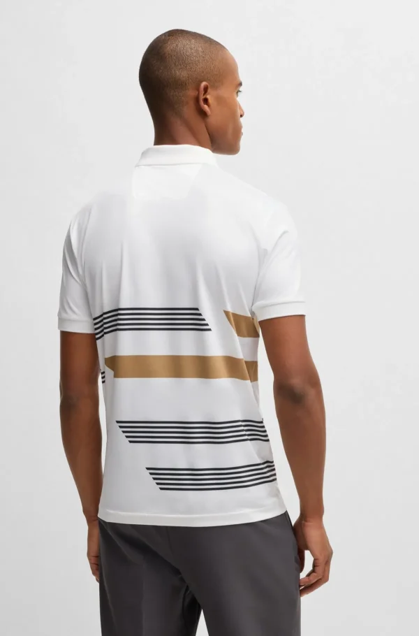 HUGO BOSS Polos>Polo Paddy Em Jersey Elástico Com Estampado De Riscas