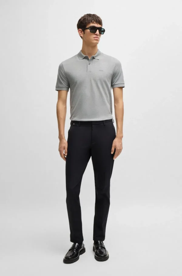 HUGO BOSS Polos>Polo Pallas De Ajuste Regular Em Algodão Com Logótipo Bordado