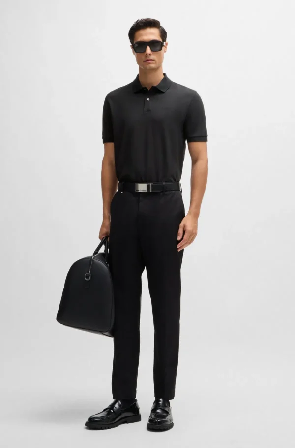HUGO BOSS Polos>Polo Pallas De Ajuste Regular Em Algodão Com Logótipo Bordado