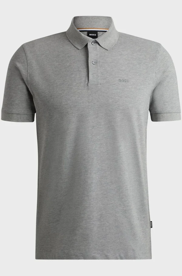HUGO BOSS Polos>Polo Pallas De Ajuste Regular Em Algodão Com Logótipo Bordado