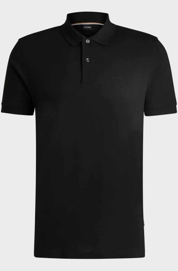 HUGO BOSS Polos>Polo Pallas De Ajuste Regular Em Algodão Com Logótipo Bordado