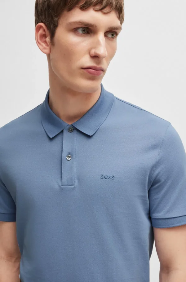 HUGO BOSS Polos>Polo Pallas De Algodão Orgânico Com Logótipo Bordado