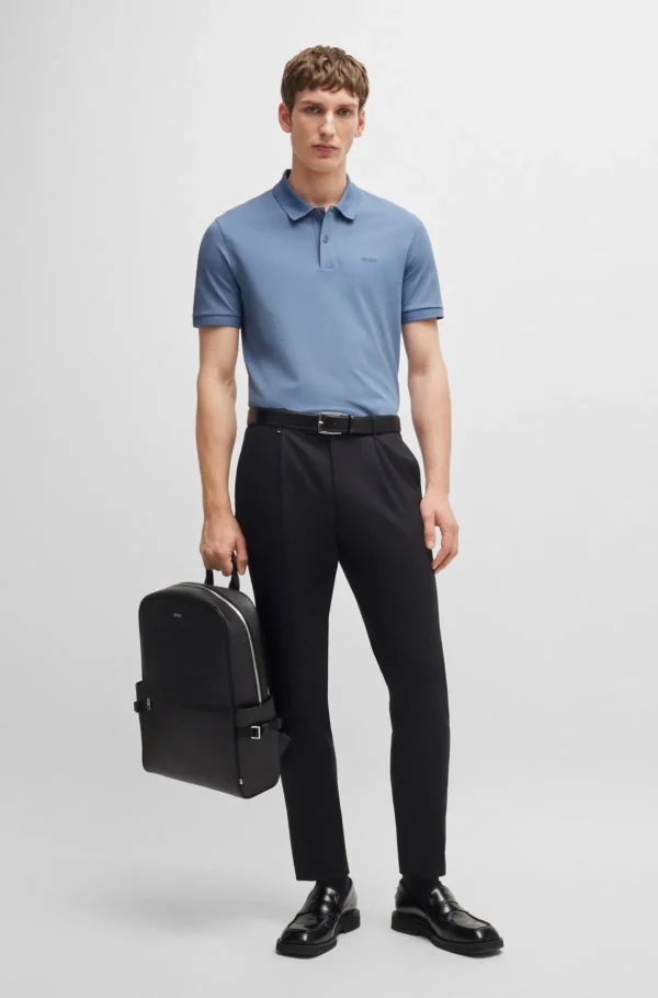 HUGO BOSS Polos>Polo Pallas De Algodão Orgânico Com Logótipo Bordado