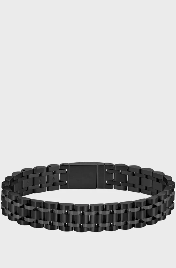 HUGO BOSS Botões De Punho E Joias>Pulseira Em Aço Preto Com Fecho Magnético Com Logótipo