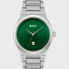 HUGO BOSS Relógios>Relógio Com Mostrador Verde E Bracelete De Elos