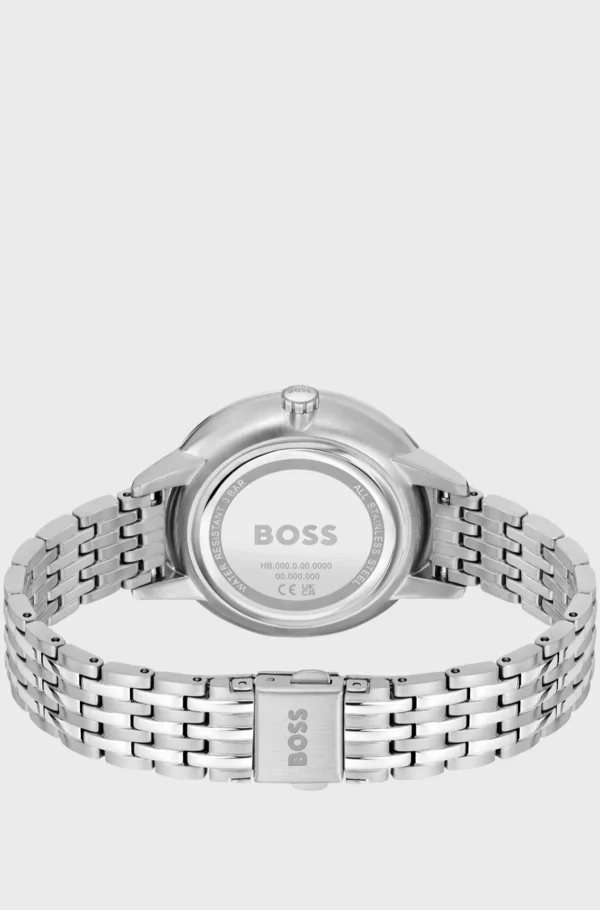 MULHER HUGO BOSS Relógios>Relógio Prateado Com Mostrador Cravejado De Cristais