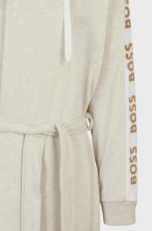 MULHER HUGO BOSS Pijamas E Loungewear>Roupão Com Capuz E Mangas Com Estampa De Logótipo
