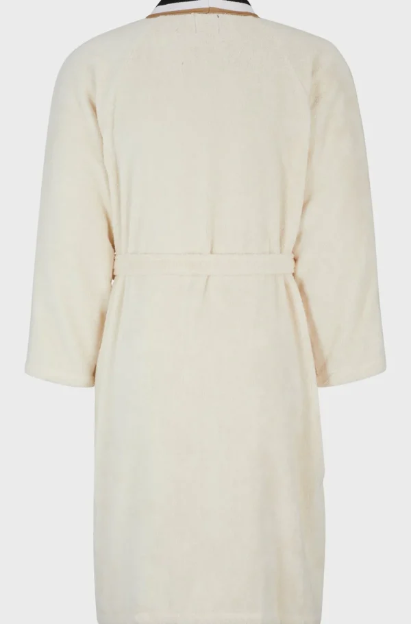 MULHER HUGO BOSS Pijamas E Loungewear>Roupão De Algodão Com Acabamento Com Riscas De Assinatura