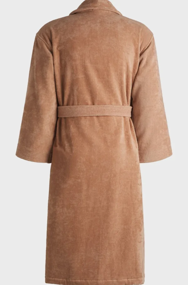 MULHER HUGO BOSS Pijamas E Loungewear>Roupão Em Algodão Com Motivos Florais Bordados