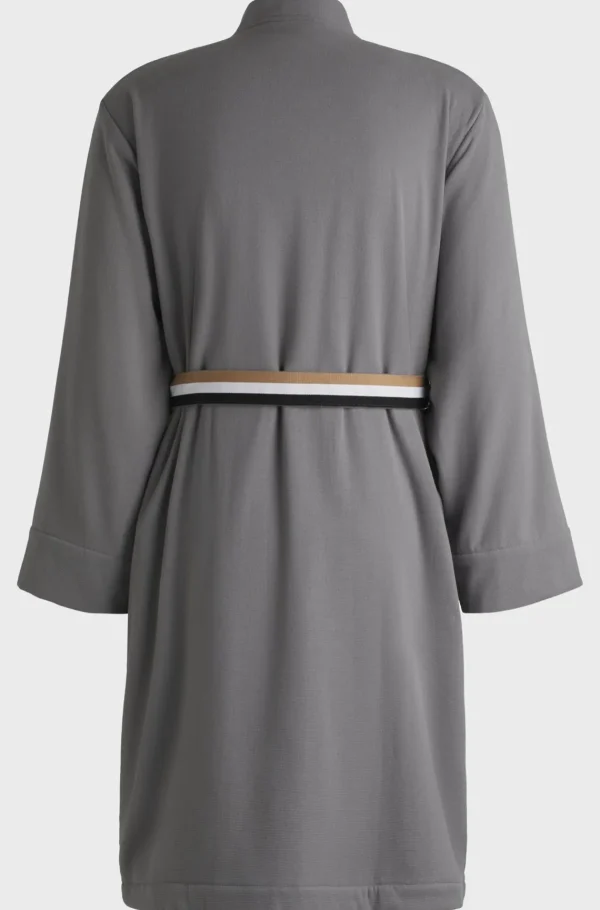 MULHER HUGO BOSS Pijamas E Loungewear>Roupão Em Terry De Algodão Com Interior De Secagem Rápida