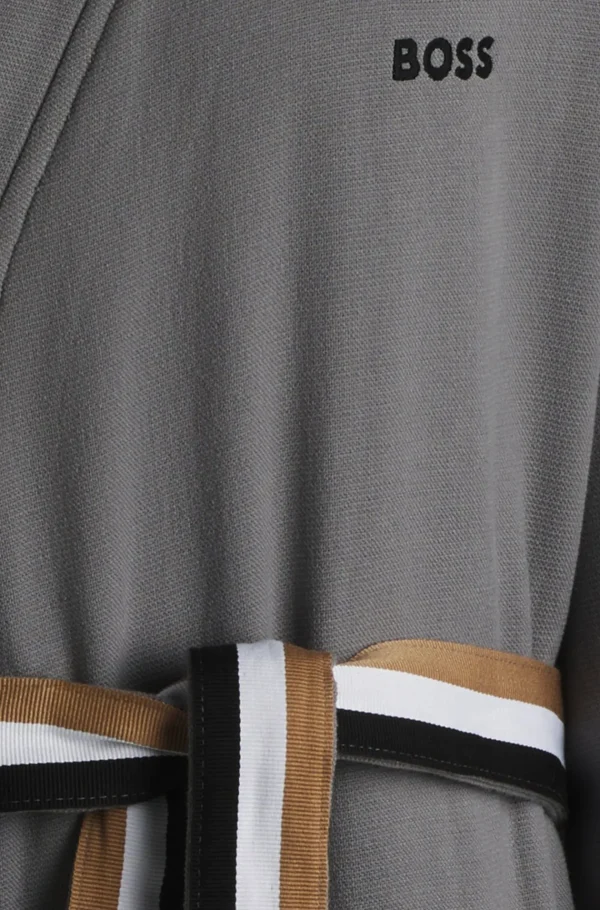 MULHER HUGO BOSS Pijamas E Loungewear>Roupão Em Terry De Algodão Com Interior De Secagem Rápida